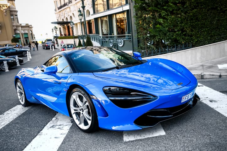Blue McLaren Parked On Street